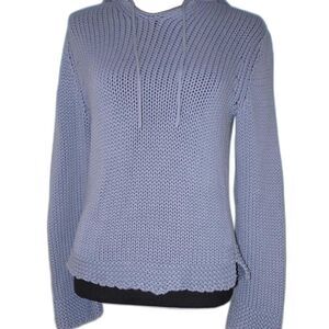 Gap 100 Percent Cotton Blue Knitted Hooded Sweater